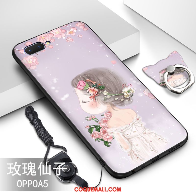 Étui Oppo A5 Légère Délavé En Daim Créatif, Coque Oppo A5 Protection Personnalité