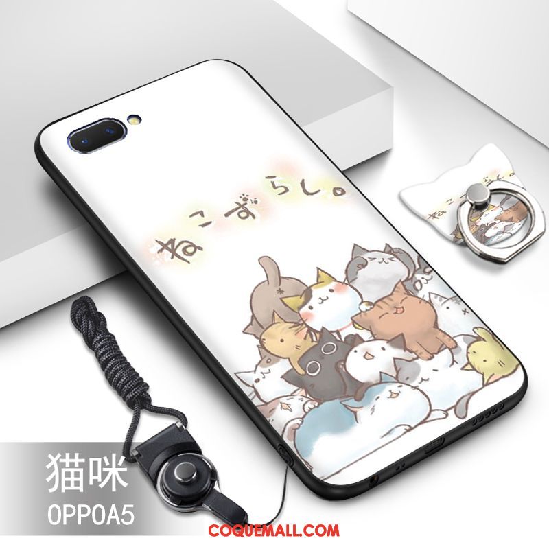 Étui Oppo A5 Légère Délavé En Daim Créatif, Coque Oppo A5 Protection Personnalité