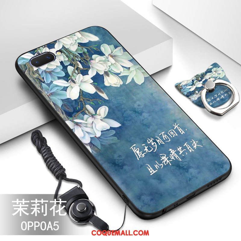 Étui Oppo A5 Légère Délavé En Daim Créatif, Coque Oppo A5 Protection Personnalité