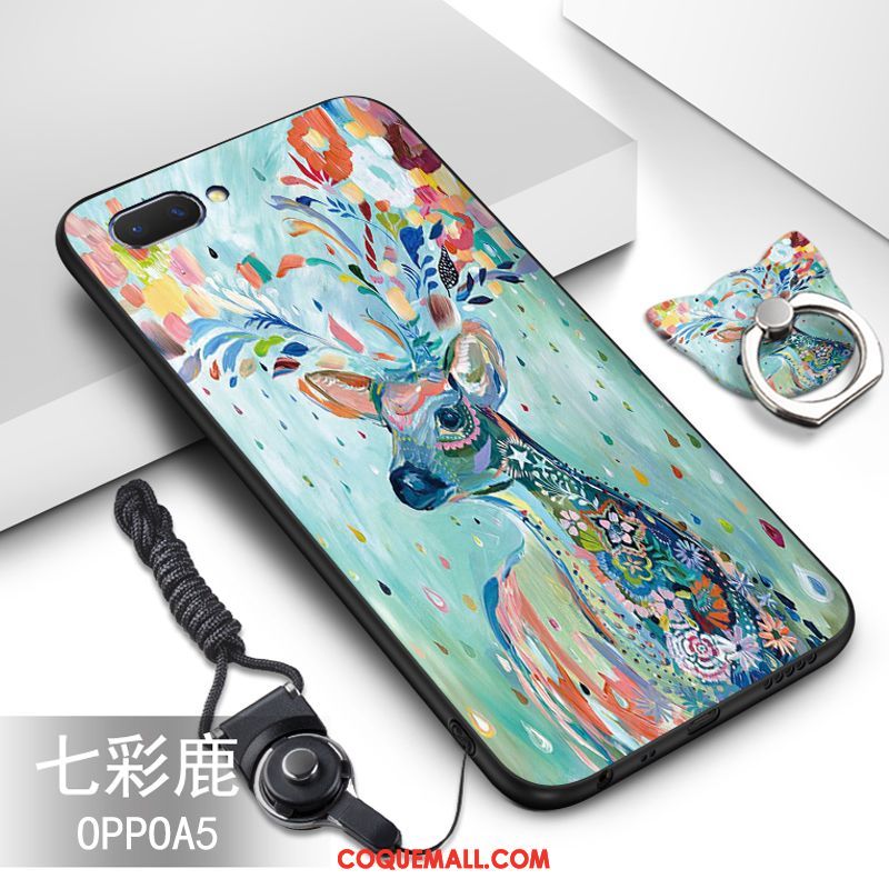 Étui Oppo A5 Légère Délavé En Daim Créatif, Coque Oppo A5 Protection Personnalité