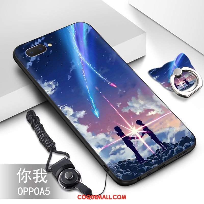 Étui Oppo A5 Légère Délavé En Daim Créatif, Coque Oppo A5 Protection Personnalité