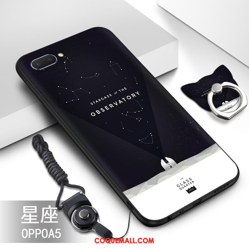 Étui Oppo A5 Légère Délavé En Daim Créatif, Coque Oppo A5 Protection Personnalité