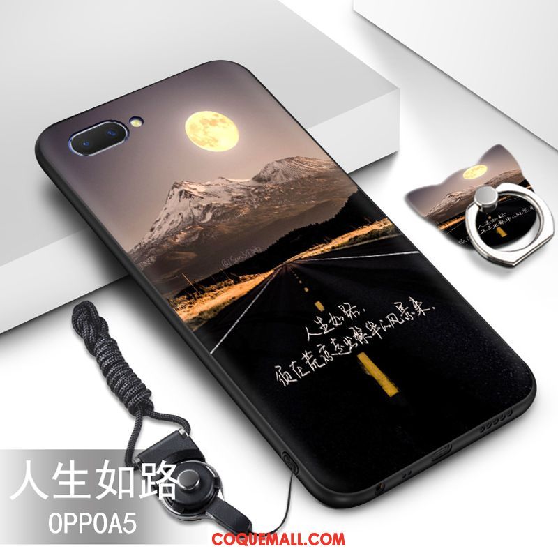 Étui Oppo A5 Légère Délavé En Daim Créatif, Coque Oppo A5 Protection Personnalité