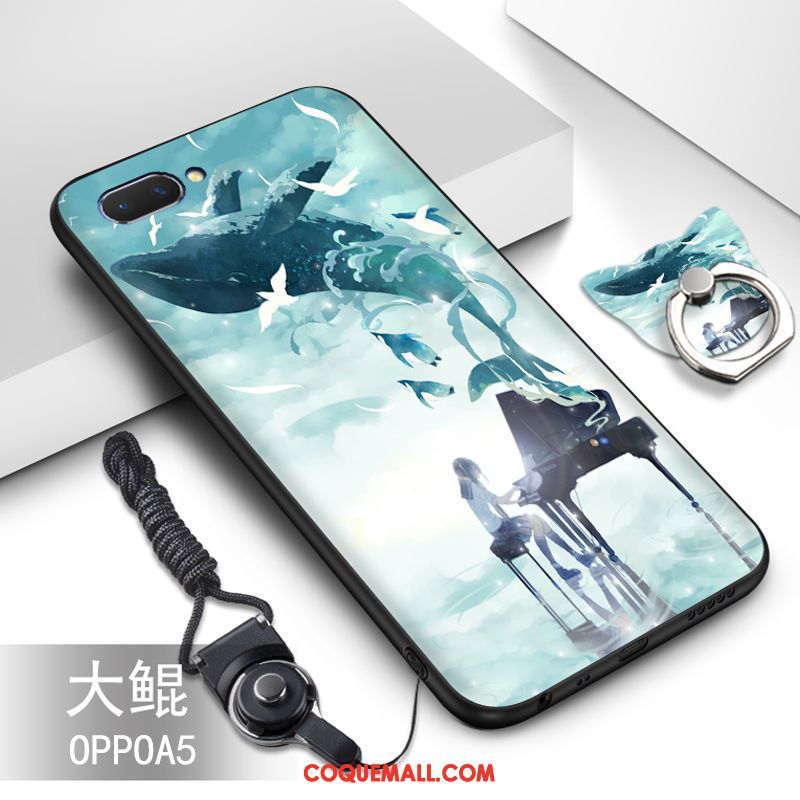 Étui Oppo A5 Légère Délavé En Daim Créatif, Coque Oppo A5 Protection Personnalité