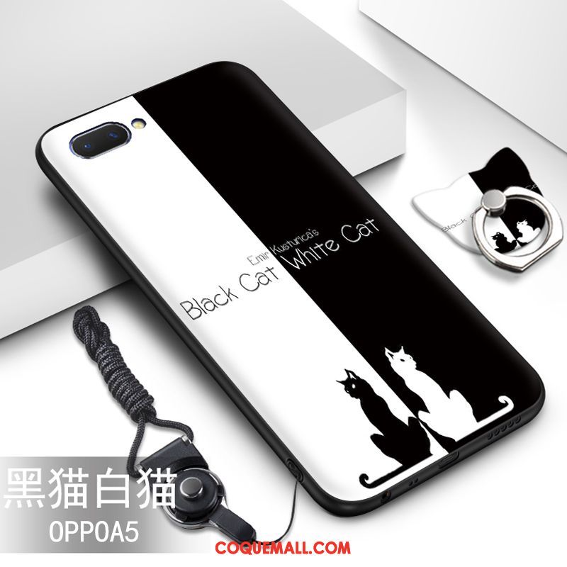 Étui Oppo A5 Légère Délavé En Daim Créatif, Coque Oppo A5 Protection Personnalité