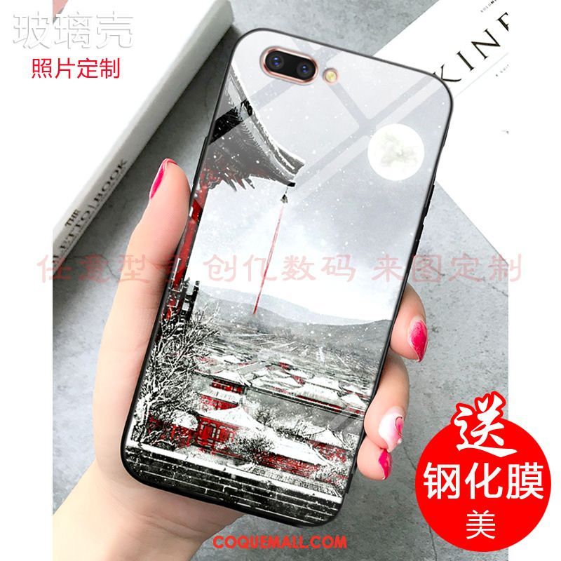 Étui Oppo A5 Miroir Style Chinois Téléphone Portable, Coque Oppo A5 Fluide Doux Personnalisé