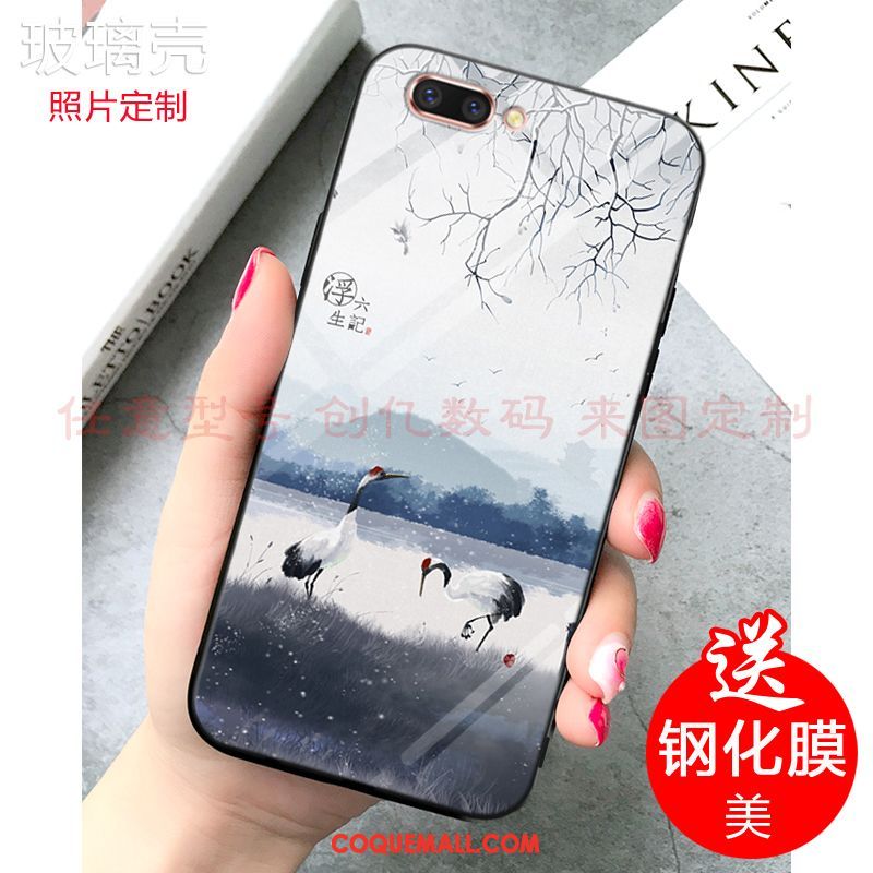 Étui Oppo A5 Miroir Style Chinois Téléphone Portable, Coque Oppo A5 Fluide Doux Personnalisé