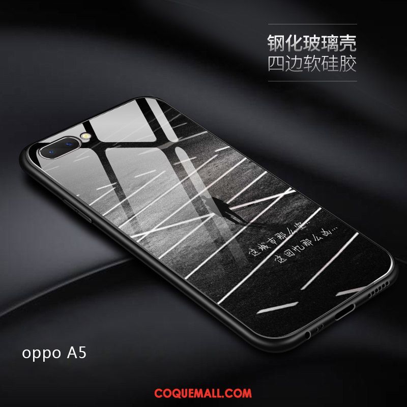 Étui Oppo A5 Net Rouge Difficile Téléphone Portable, Coque Oppo A5 Protection Délavé En Daim