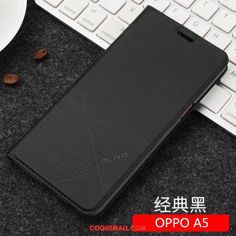 Étui Oppo A5 Noir Créatif Protection, Coque Oppo A5 Tout Compris Téléphone Portable
