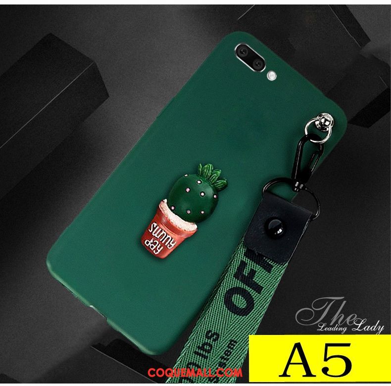 Étui Oppo A5 Protection Délavé En Daim Silicone, Coque Oppo A5 Tout Compris Vert