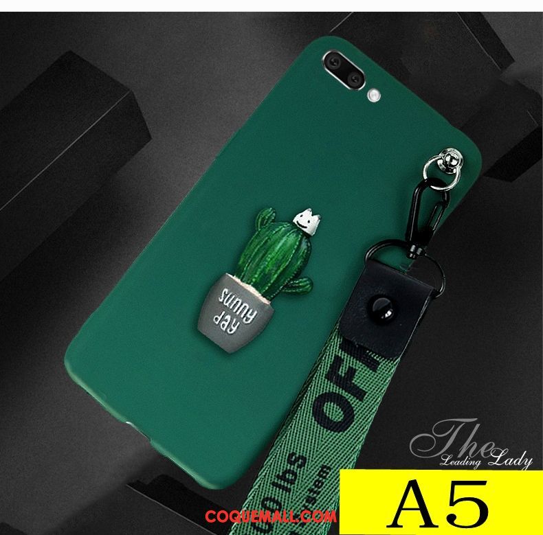 Étui Oppo A5 Protection Délavé En Daim Silicone, Coque Oppo A5 Tout Compris Vert