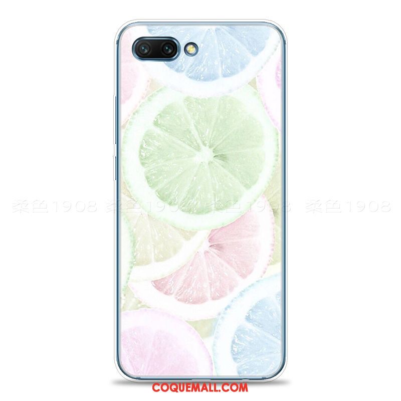 Étui Oppo A5 Silicone Blanc Citron, Coque Oppo A5 Personnalité Fruit