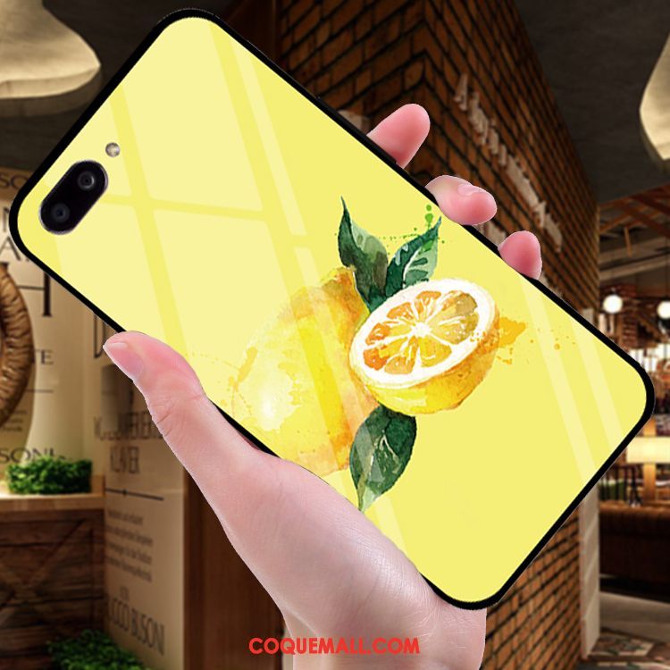 Étui Oppo A5 Silicone Petit Incassable, Coque Oppo A5 Jaune Miroir