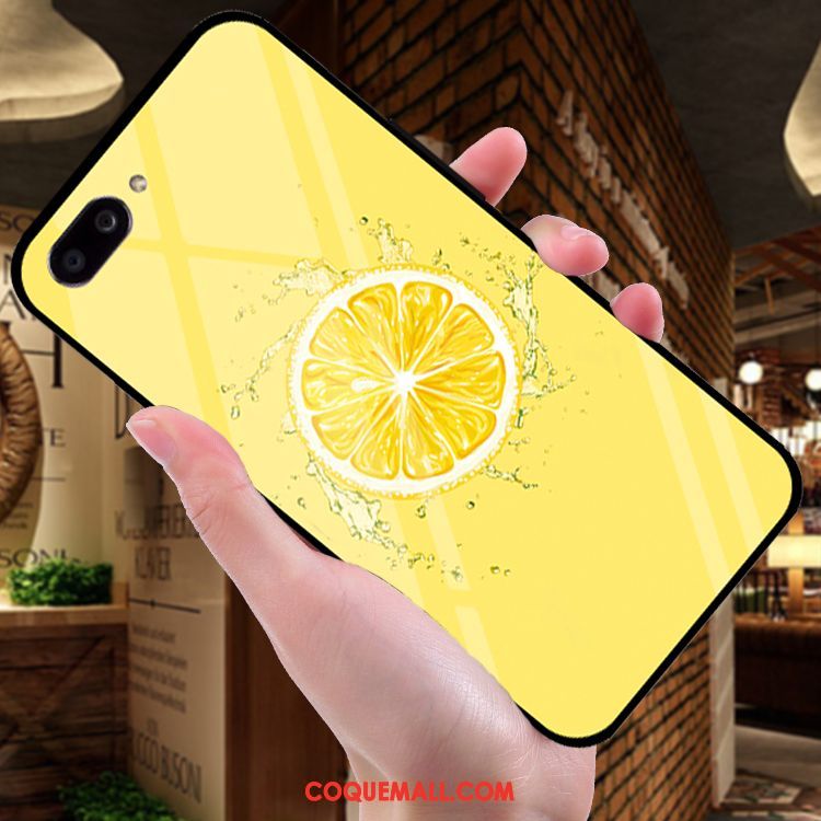 Étui Oppo A5 Silicone Petit Incassable, Coque Oppo A5 Jaune Miroir