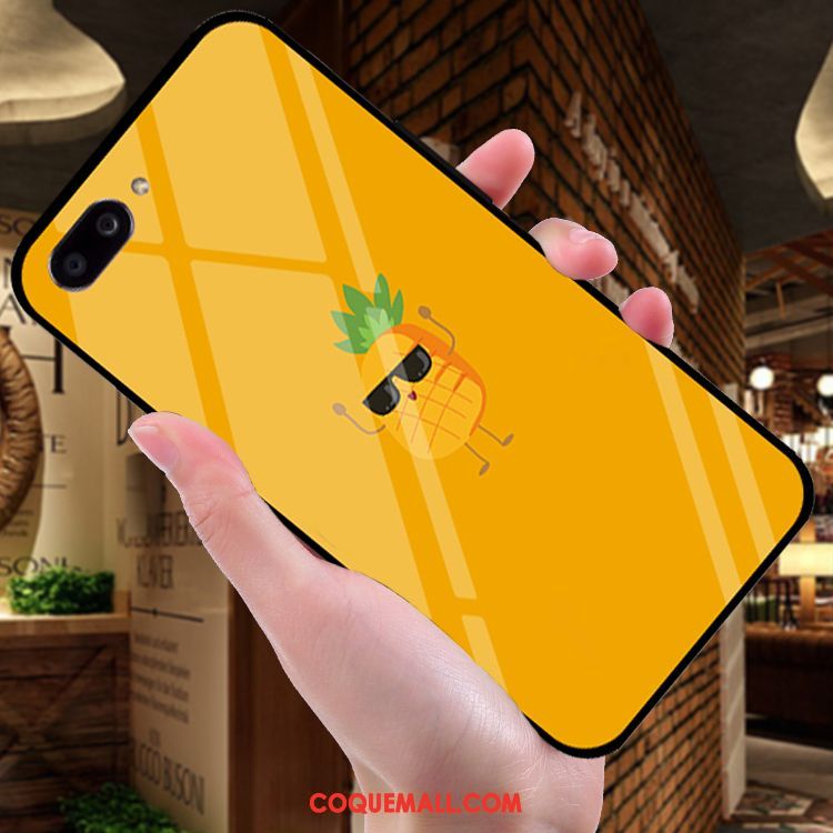 Étui Oppo A5 Silicone Petit Incassable, Coque Oppo A5 Jaune Miroir