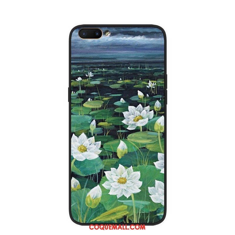 Étui Oppo A5 Style Chinois Téléphone Portable Art, Coque Oppo A5 Vert Plante