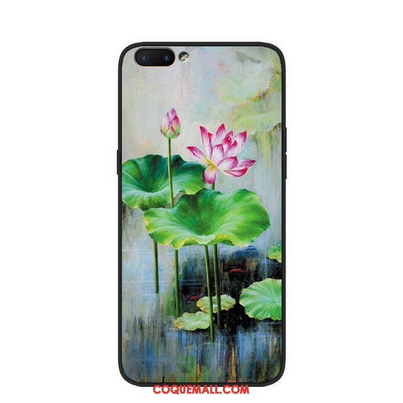 Étui Oppo A5 Style Chinois Téléphone Portable Art, Coque Oppo A5 Vert Plante