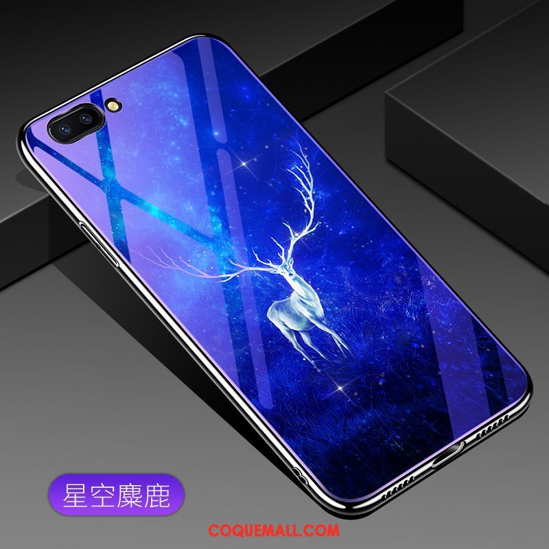 Étui Oppo A5 Tendance Verre Bleu, Coque Oppo A5 Téléphone Portable Amoureux