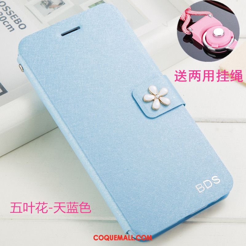 Étui Oppo A5 Étui En Cuir Bleu Protection, Coque Oppo A5 Téléphone Portable Incassable