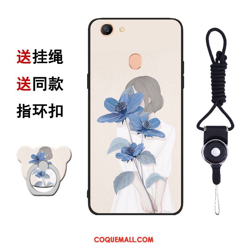 Étui Oppo A73 Bleu Protection Ornements Suspendus, Coque Oppo A73 Fluide Doux Incassable