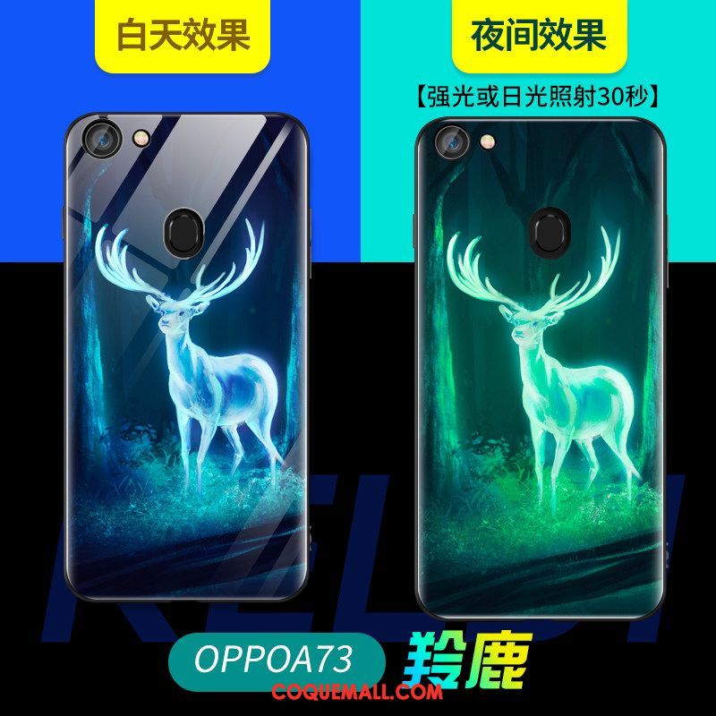 Étui Oppo A73 Bleu Tout Compris Net Rouge, Coque Oppo A73 Étoile Fluide Doux