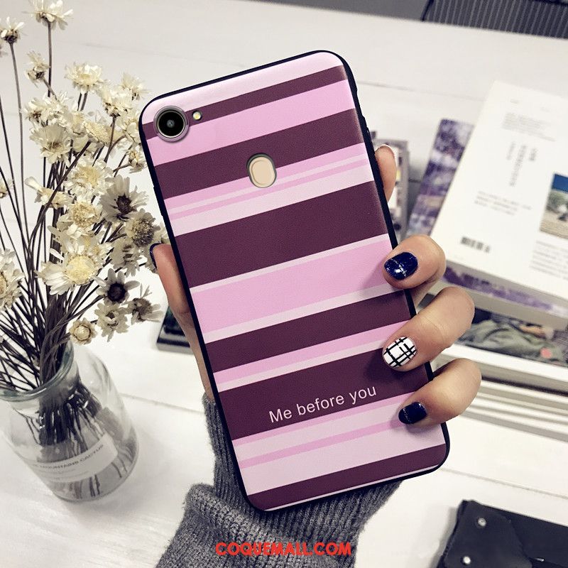 Étui Oppo A73 Créatif Violet Fluide Doux, Coque Oppo A73 Silicone Téléphone Portable