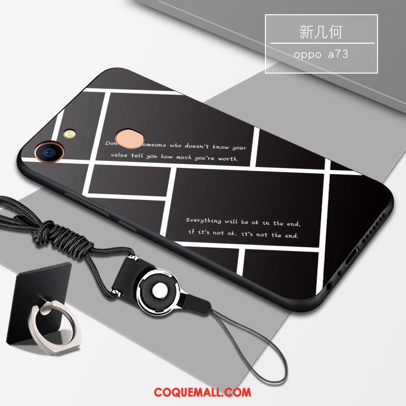 Étui Oppo A73 Incassable Tendance Téléphone Portable, Coque Oppo A73 Fluide Doux Noir
