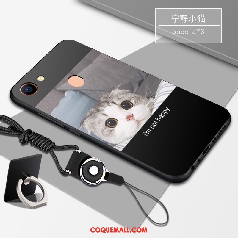 Étui Oppo A73 Incassable Tendance Téléphone Portable, Coque Oppo A73 Fluide Doux Noir