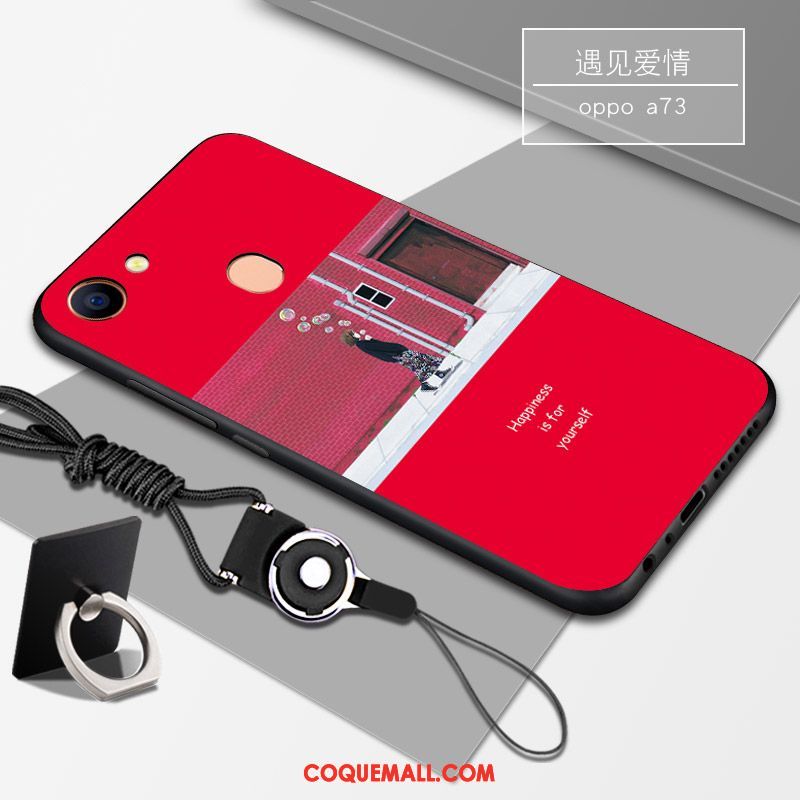 Étui Oppo A73 Incassable Tendance Téléphone Portable, Coque Oppo A73 Fluide Doux Noir