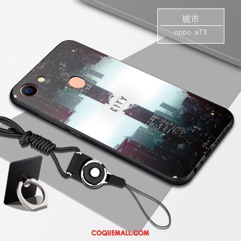 Étui Oppo A73 Incassable Tendance Téléphone Portable, Coque Oppo A73 Fluide Doux Noir