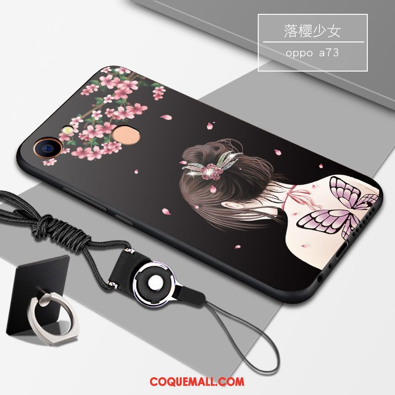 Étui Oppo A73 Incassable Tendance Téléphone Portable, Coque Oppo A73 Fluide Doux Noir