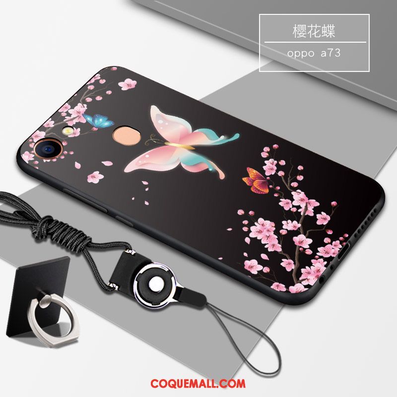 Étui Oppo A73 Incassable Tendance Téléphone Portable, Coque Oppo A73 Fluide Doux Noir