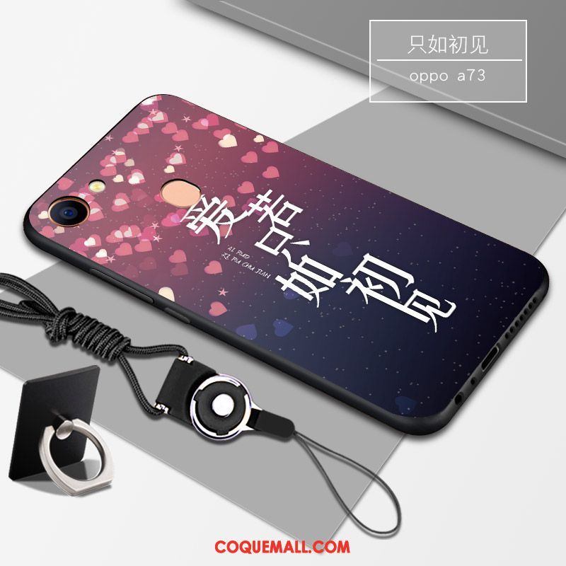 Étui Oppo A73 Incassable Tendance Téléphone Portable, Coque Oppo A73 Fluide Doux Noir