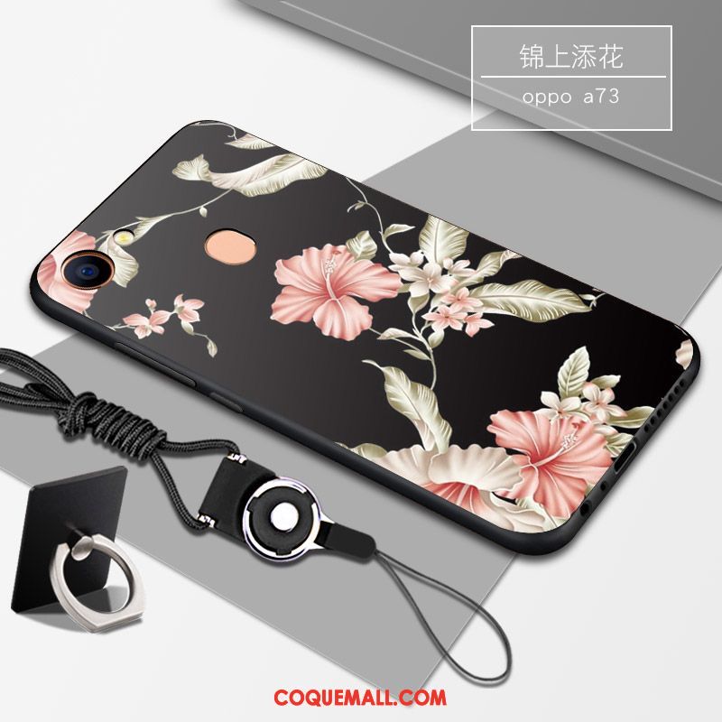 Étui Oppo A73 Incassable Tendance Téléphone Portable, Coque Oppo A73 Fluide Doux Noir