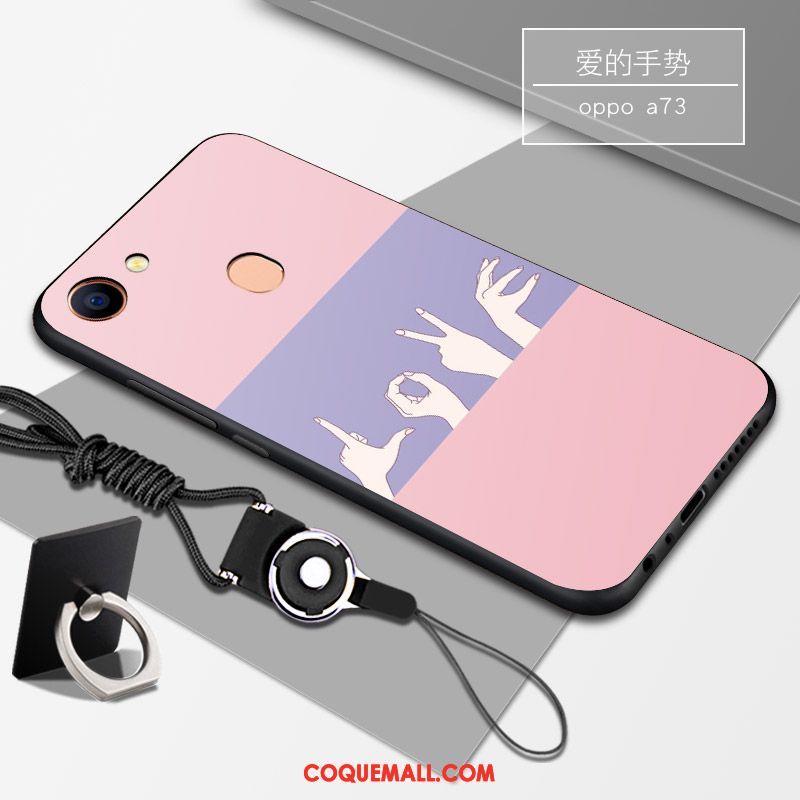 Étui Oppo A73 Incassable Tendance Téléphone Portable, Coque Oppo A73 Fluide Doux Noir