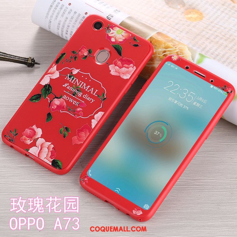 Étui Oppo A73 Incassable Tout Compris Silicone, Coque Oppo A73 Téléphone Portable Noir