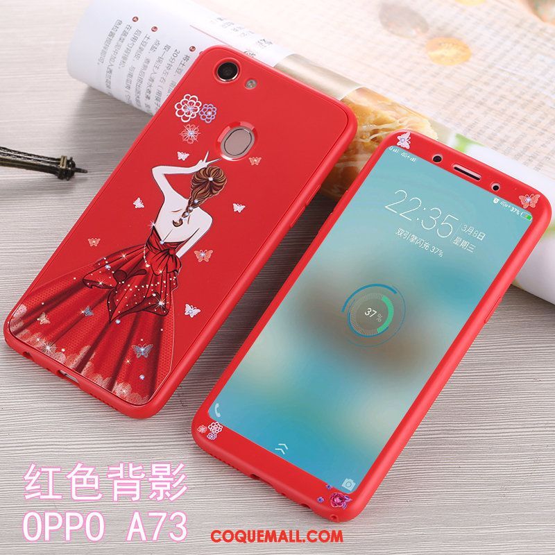 Étui Oppo A73 Incassable Tout Compris Silicone, Coque Oppo A73 Téléphone Portable Noir