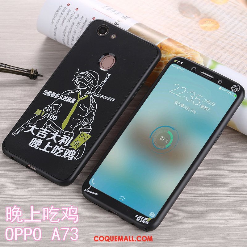 Étui Oppo A73 Incassable Tout Compris Silicone, Coque Oppo A73 Téléphone Portable Noir