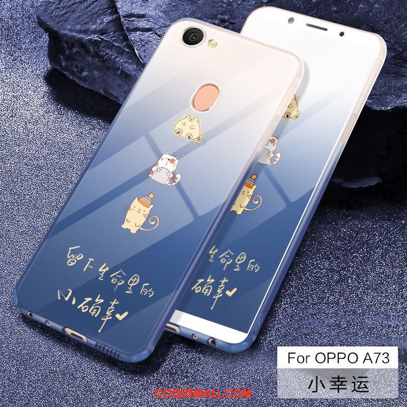 Étui Oppo A73 Mignonne Personnalité Téléphone Portable, Coque Oppo A73 Net Rouge Protection