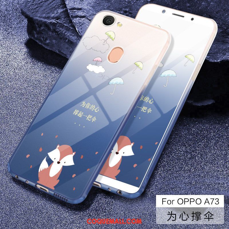 Étui Oppo A73 Mignonne Personnalité Téléphone Portable, Coque Oppo A73 Net Rouge Protection