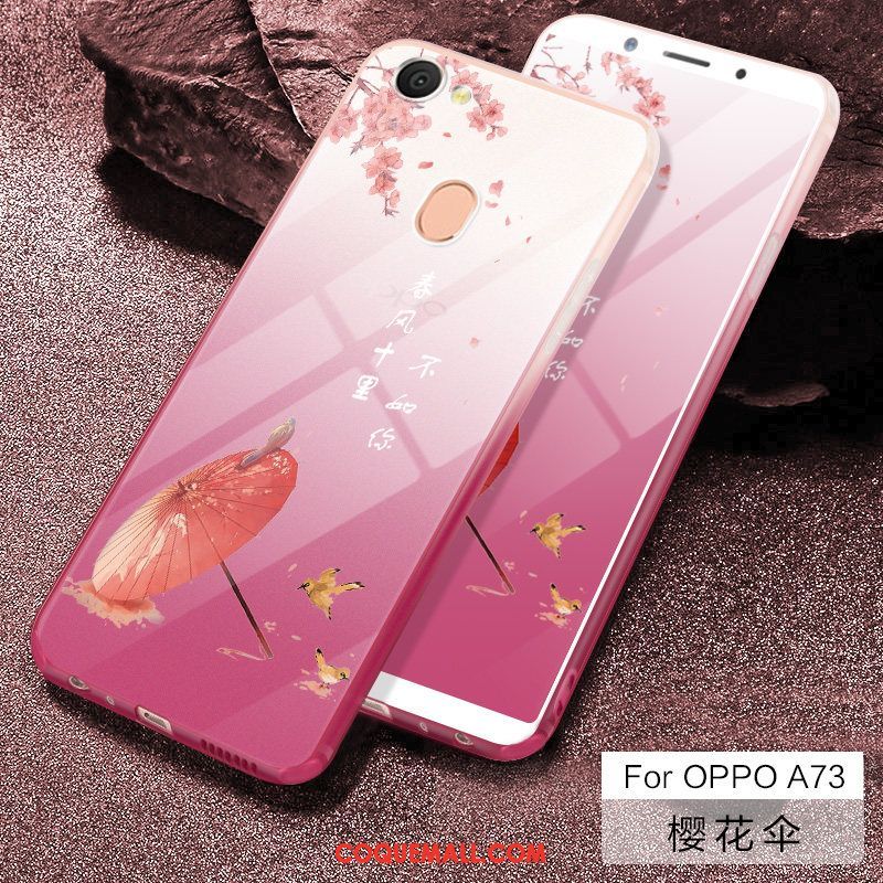 Étui Oppo A73 Mignonne Personnalité Téléphone Portable, Coque Oppo A73 Net Rouge Protection