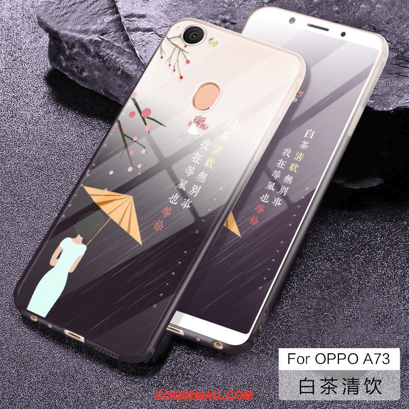 Étui Oppo A73 Mignonne Personnalité Téléphone Portable, Coque Oppo A73 Net Rouge Protection