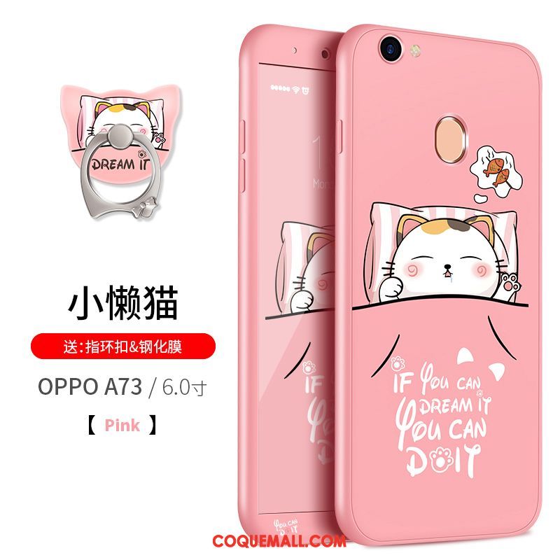 Étui Oppo A73 Noir Tout Compris Protection, Coque Oppo A73 Fluide Doux Incassable