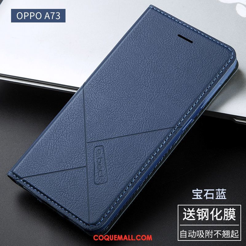 Étui Oppo A73 Or Téléphone Portable Étui En Cuir, Coque Oppo A73 Protection Incassable