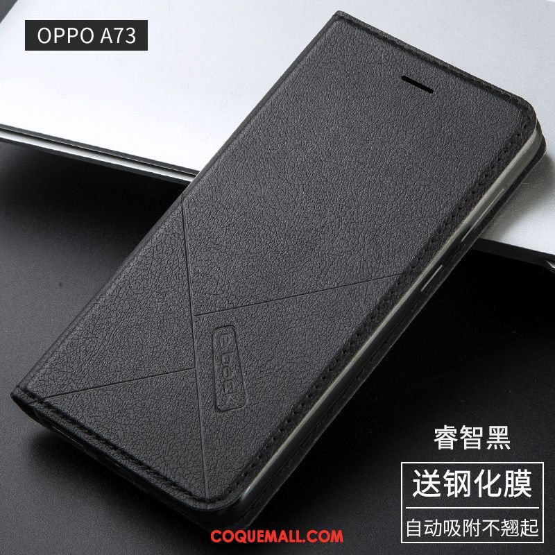 Étui Oppo A73 Or Téléphone Portable Étui En Cuir, Coque Oppo A73 Protection Incassable