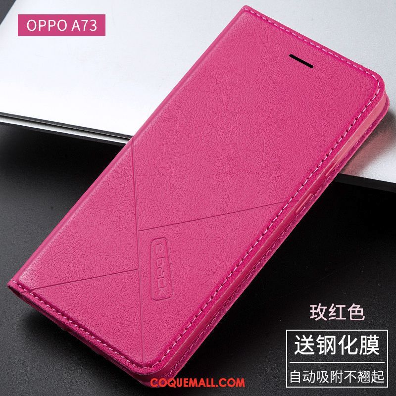 Étui Oppo A73 Or Téléphone Portable Étui En Cuir, Coque Oppo A73 Protection Incassable