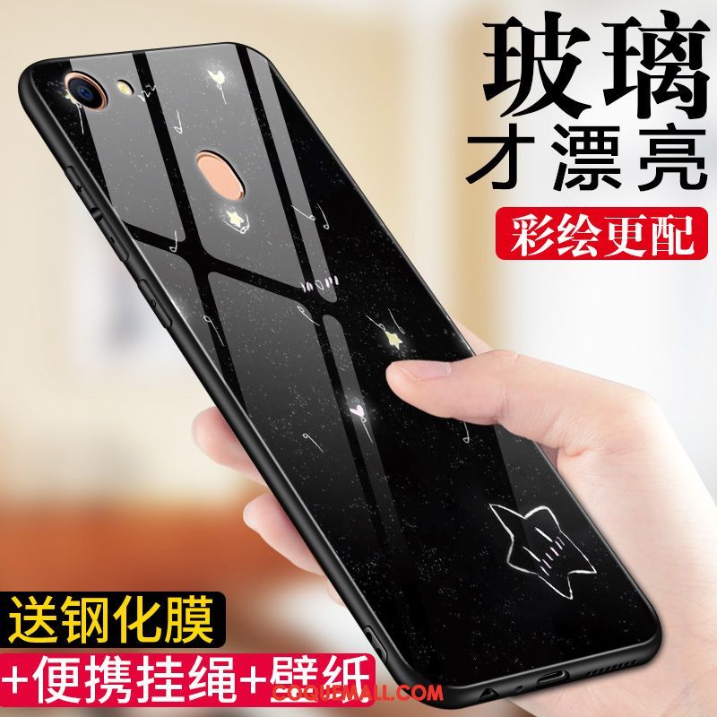 Étui Oppo A73 Personnalité Délavé En Daim Miroir, Coque Oppo A73 Bleu Nouveau