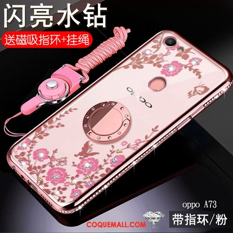 Étui Oppo A73 Personnalité Rose Ornements Suspendus, Coque Oppo A73 Téléphone Portable Fluide Doux