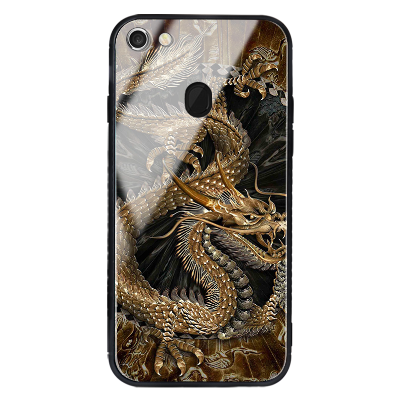 Étui Oppo A73 Protection Noir Vintage, Coque Oppo A73 Dragon Incassable