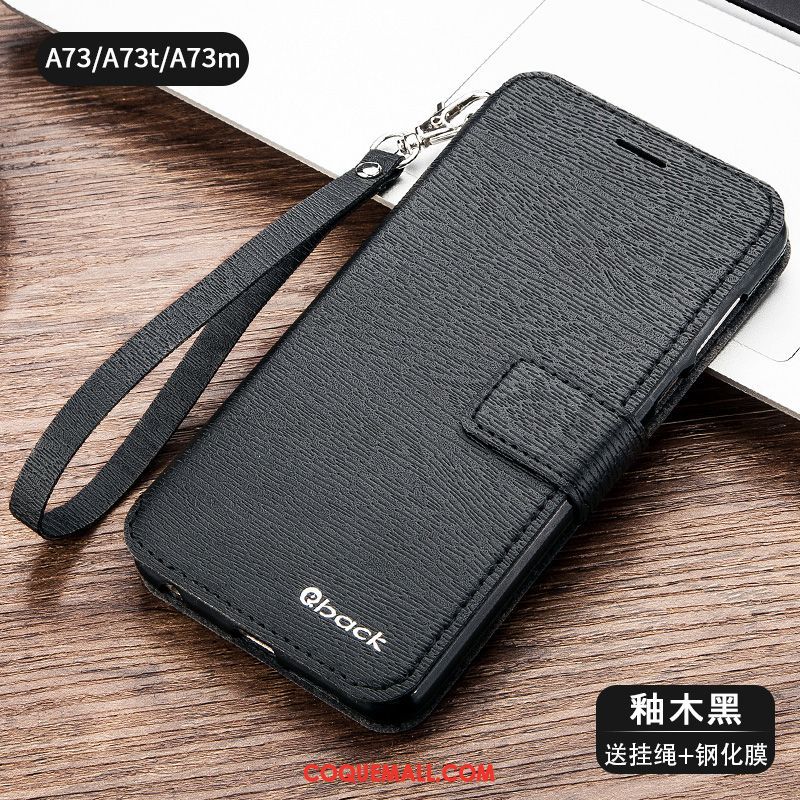 Étui Oppo A73 Protection Téléphone Portable Bleu Marin, Coque Oppo A73 Étui En Cuir Incassable